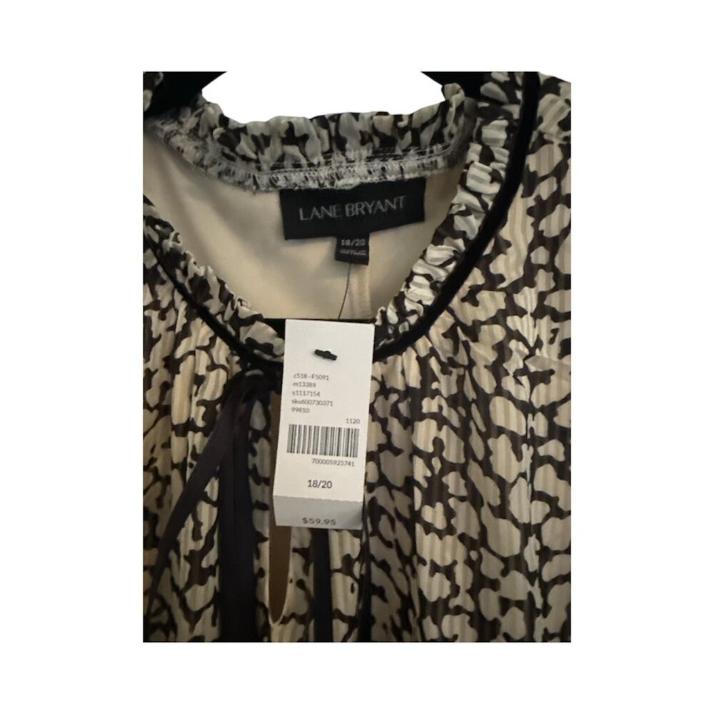 Lane Bryant Black & Tan Long Sleeeve Blouse - NWT - Size 18/20 - Picture 3 of 5